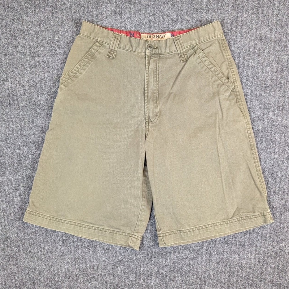 Old Navy Mens Vintage 2002 Olive Green Cotton Cargo Utility Shorts W31
